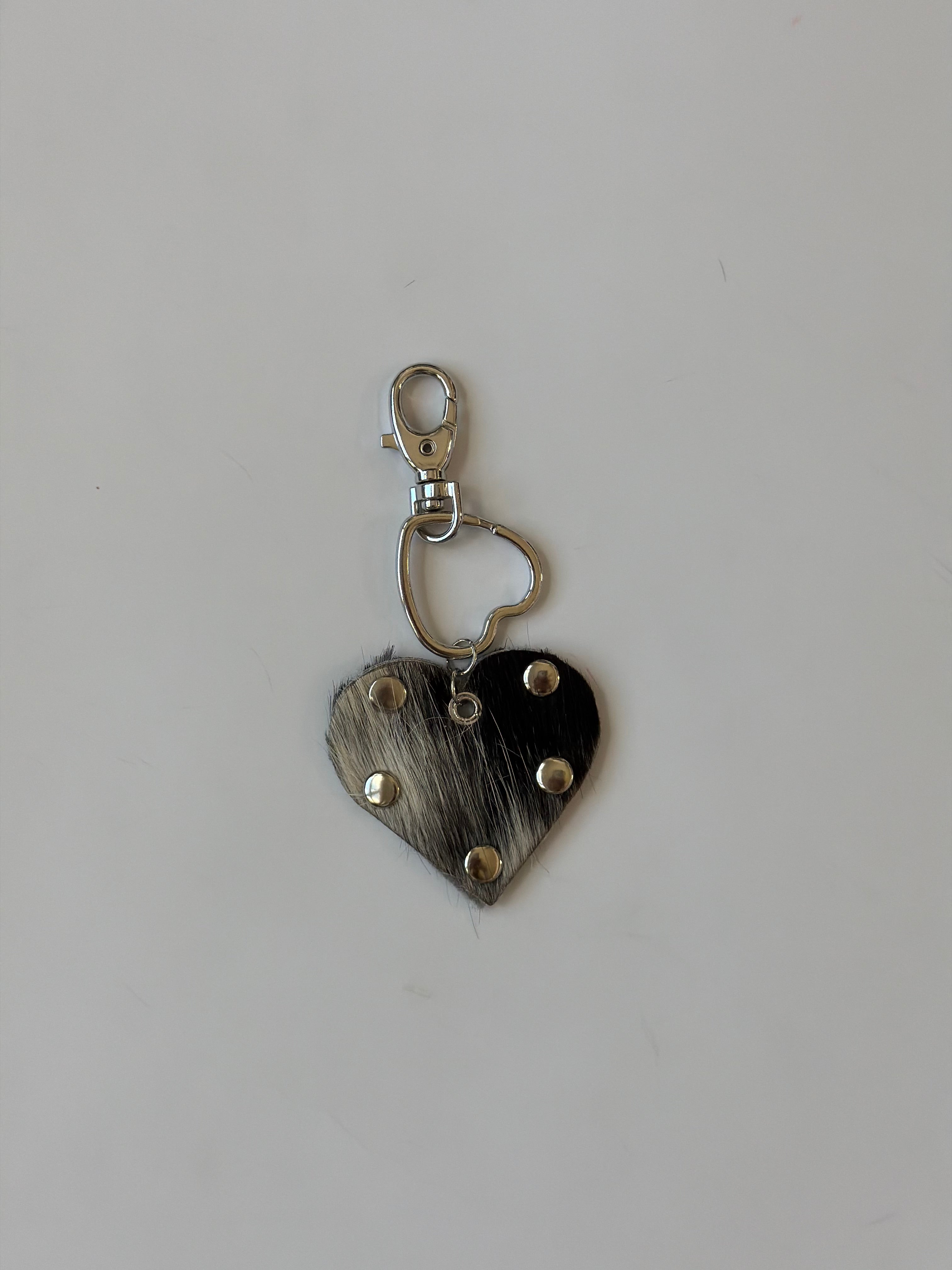 cowhide heart charm 🐮